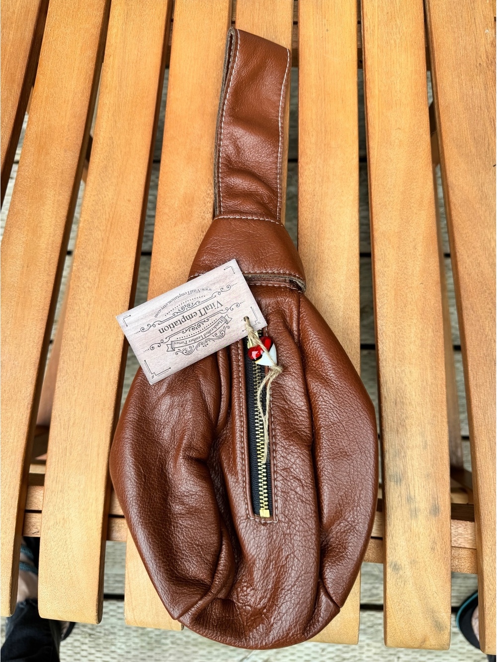 Handcrafted Brown Leather Purse by Vital Temptation